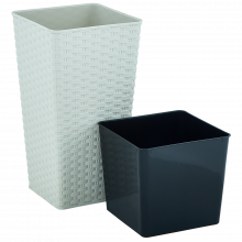 Tall RATTAN square flowerpot 27x27x51 cm