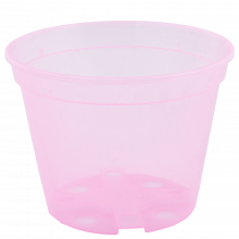 Саксия дренажна 14,0х10,5см., розова прозрачна