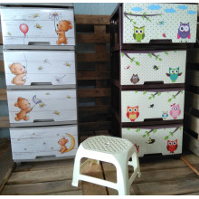Шкаф с четири чекмеджета СОВИЧКИ / КАФЯВ