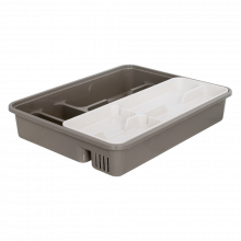 Поставка за прибори с органайзер какао / бяла роза