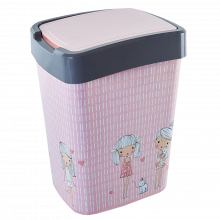 Кош Евро за отпадъци с декор сив / Момичета 18 л
