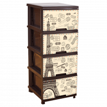 Шкаф с четири чекмеджета ПАРИЖ / кафяв