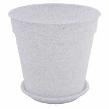 Саксия ГЛОРИЯ с подложка 15,0x14,5см бял флок