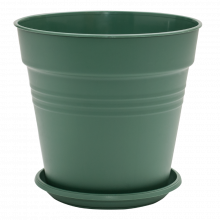 Саксия ГЛОРИЯ с подложка 14,5x14,0см зелен