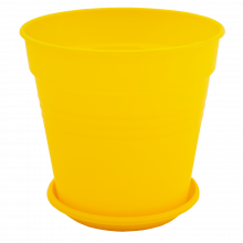 Саксия ГЛОРИЯ с подложка 11х10,2см тъмно жълт