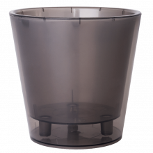 DECO flowerpot with double bottom 16.0x15.5cm TRANSPARENT