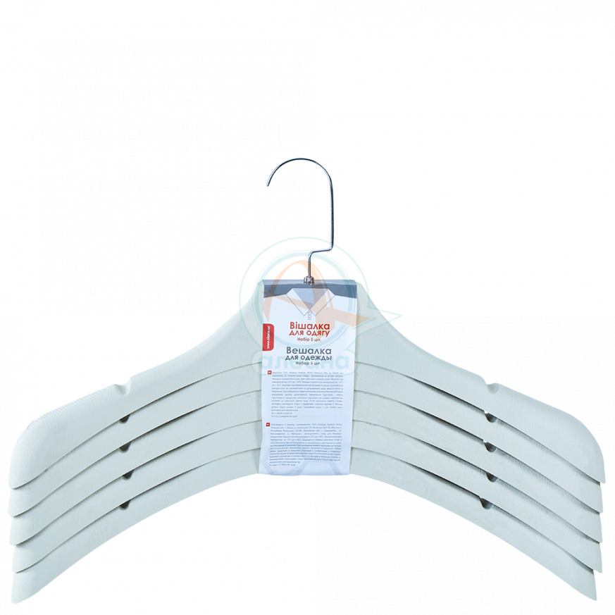 Закачалка голяма - комплект от 5 броя, бяла роза