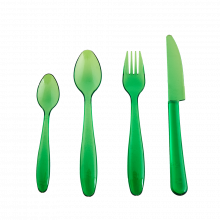 Комплект прибори за 6 човека 25 части зелен прозрачен