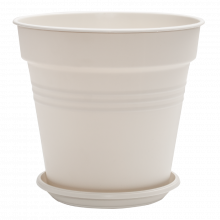 Саксия ГЛОРИЯ с подложка 11х10,2см бяла роза