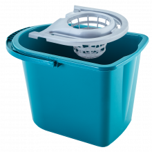 Правоъгълна кофа с цедка 14л тюркоаз