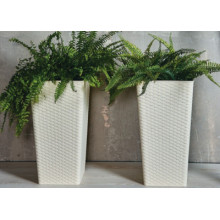 Tall RATTAN square flowerpot 27x27x51 cm