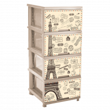 Шкаф с четири чекмеджета ПАРИЖ / крем