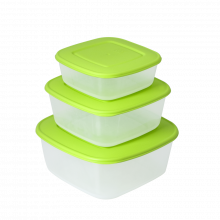 К-т кутии за хранителни продукти 3 в 1 , квадратни олива