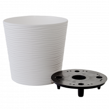 Ниска саксия ФЮЖЪН  D12*11СМ с дренаж  бял