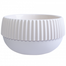 Саксия Бохо ниска d18 см бяла роза