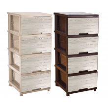 Шкаф с четири чекмеджета  и декор ДЪРВО