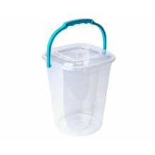 Кофа Smart с капак, 9л, прозр./тюркоаз