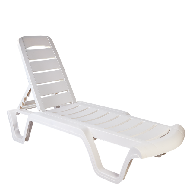 Пластмасов  шезлонг  БРИЗ на едро бял