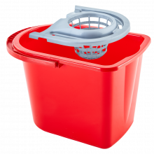 Правоъгълна кофа с цедка 14л червена