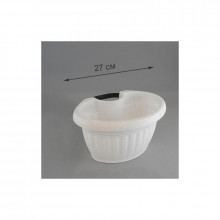 Саксия ТЕРА с крепеж за стълб 27см бялa