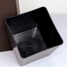 Tall RATTAN square flowerpot 27x27x51 cm