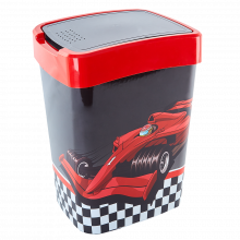 Кош Евро за отпадъци с декор 10 л т.сив/Рали