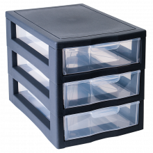 Органайзер универсален с 3 чекмеджета гранит