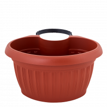 Саксия ТЕРА с крепеж за стълб 27см теракот