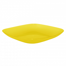 Чиния 19,0х19,0х2,8см жълта прозрачна