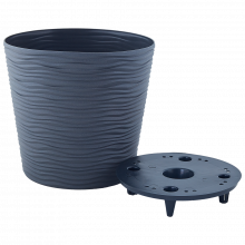 Ниска саксия ФЮЖЪН  D12*11СМ с дренаж гранит