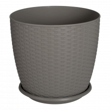 Саксия РАТАН с подложка 30х27,5 см какао