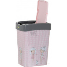 Кош Евро за отпадъци с декор 10 л сив/Момичета