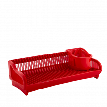 Сушилник за посуда 2 в 1 червен