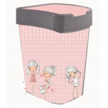 Кош Евро за отпадъци с декор 10 л сив/Момичета