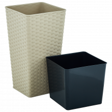 Tall RATTAN square flowerpot 27x27x51 cm