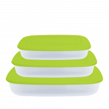 К-т кутии за хранителни продукти 3 в 1, правоъгълни олива