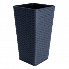 Tall RATTAN square flowerpot 27x27x51 cm