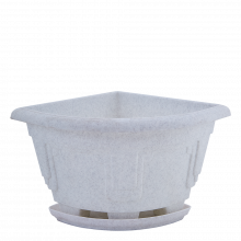 Саксия ПЕТУНИЯ с подложка ъглова 30,5см бял флок