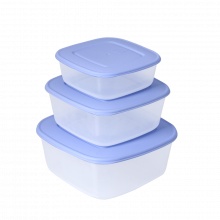 К-т кутии за хранителни продукти 3 в 1 , квадратни люляк