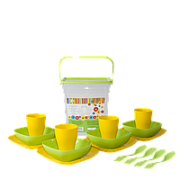 Комплект за пикник в кутия
жълт/олива