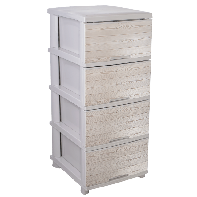 Шкаф с четири чекмеджета  и декор ДЪРВО