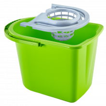 Правоъгълна кофа с цедка 14л олива