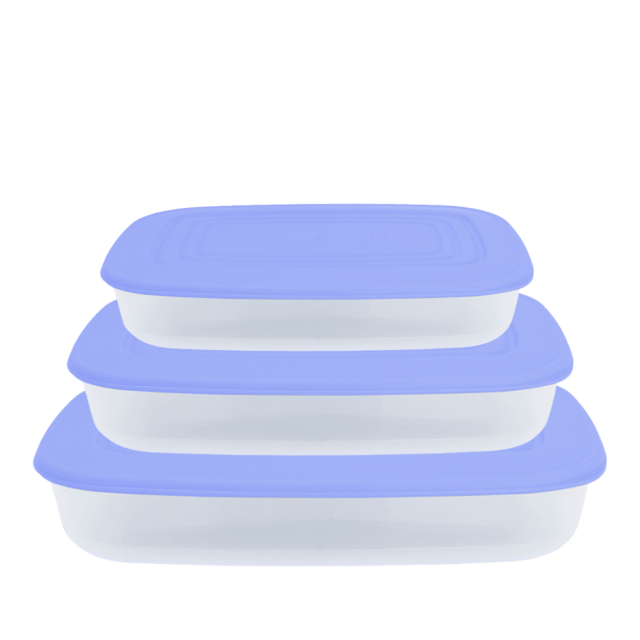 К-т кутии за хранителни продукти 3 в 1, правоъгълни